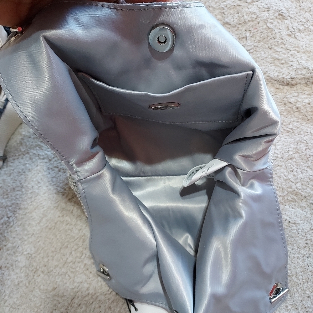 Zara Rhinestones Mini Silver Sparkly Tote - Picture 8 of 12